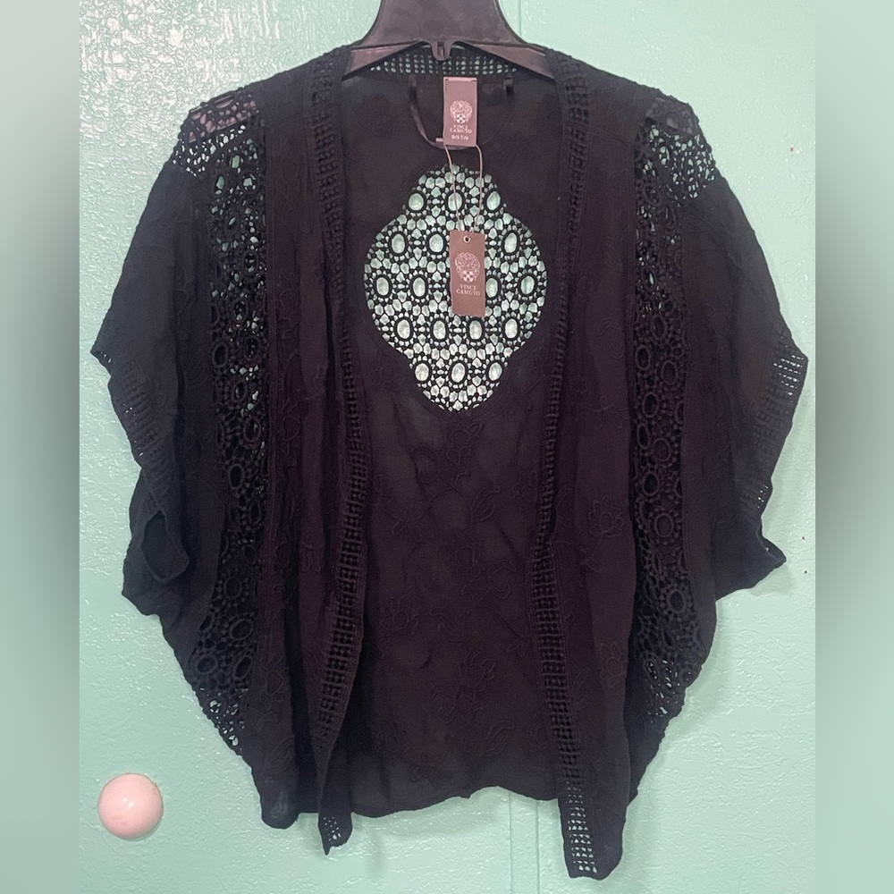 Vince Camuto Short Sleeve Lace Shawl NWT